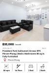 President Park Sukhumvit 24 near BTS Phrom Phong 2 Beds 2 Bathrooms 80 sq.m. Fully Furnished